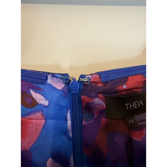 NWT Theia Dorian Strapless Floral Print Organza Gown Size 10 $945 [jb] - Picture 9 of 15